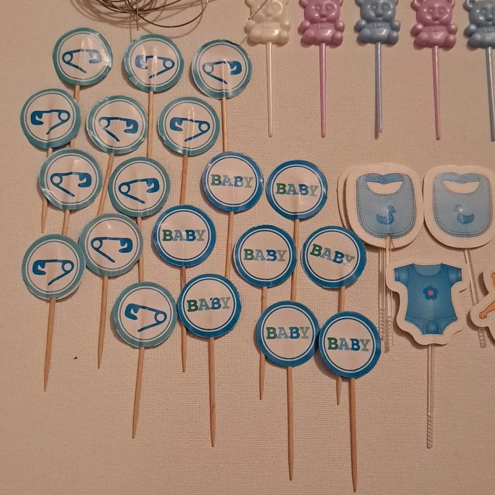 4/$15 🌻 Assorted Baby Shower Cupcake Toppers, Picks, & Decorations
